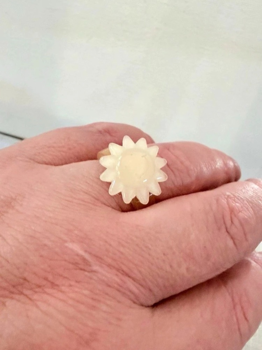 Vintage Retro Translucent Happy Sun Face Jelly Ring size 8